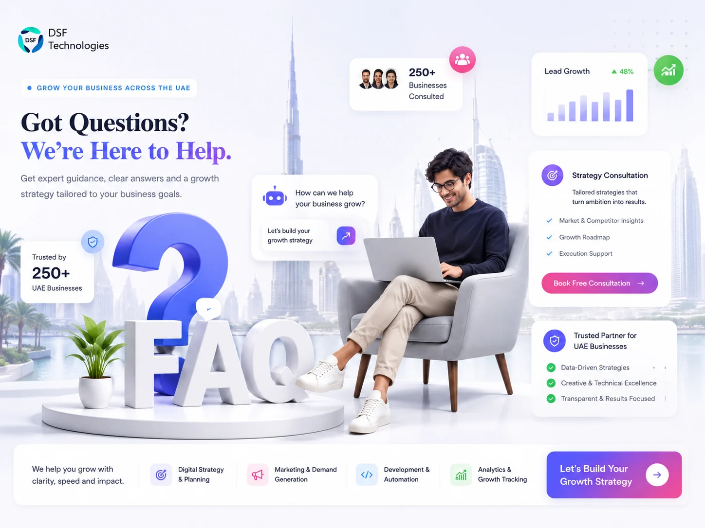 DSF Technologies strategy consultation and lead growth visual